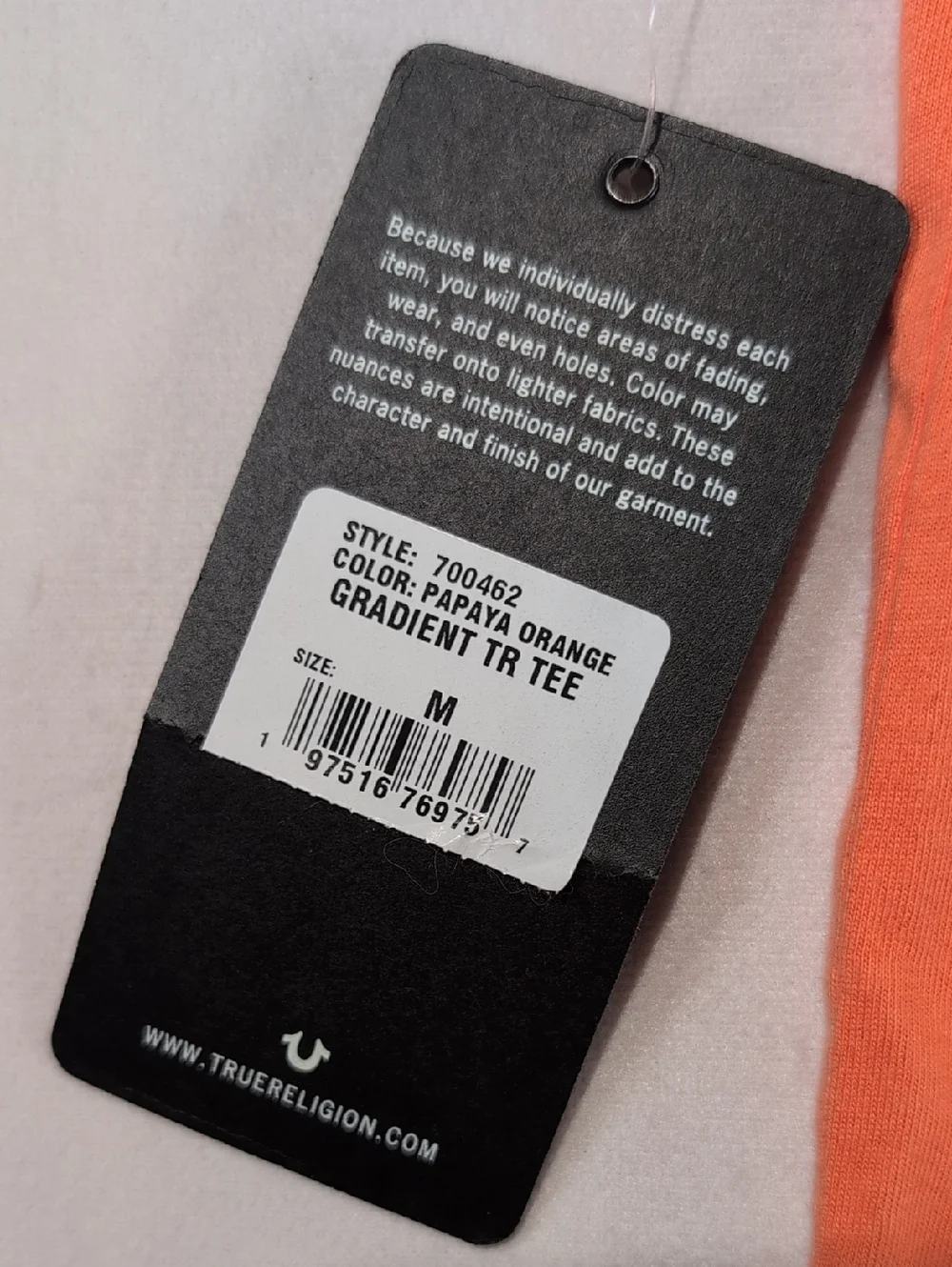 True Religion Gradient TR Tee in Papaya Orange Size Medium *Please Read